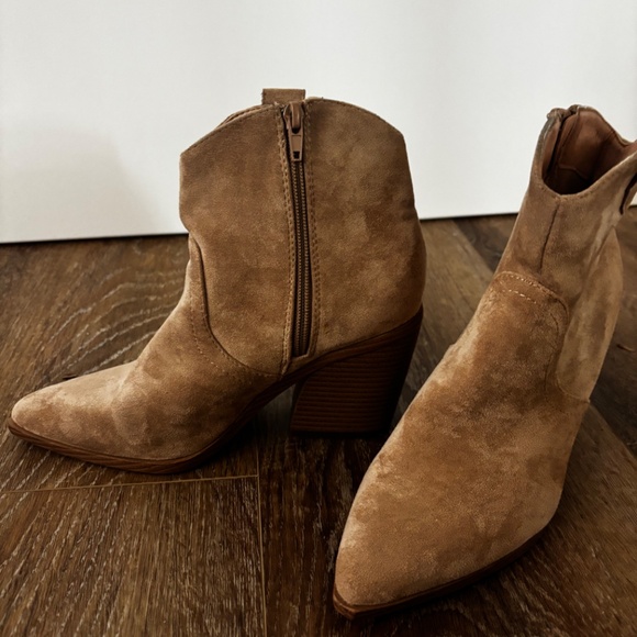 Tan "Suede" Booties - Picture 7 of 9